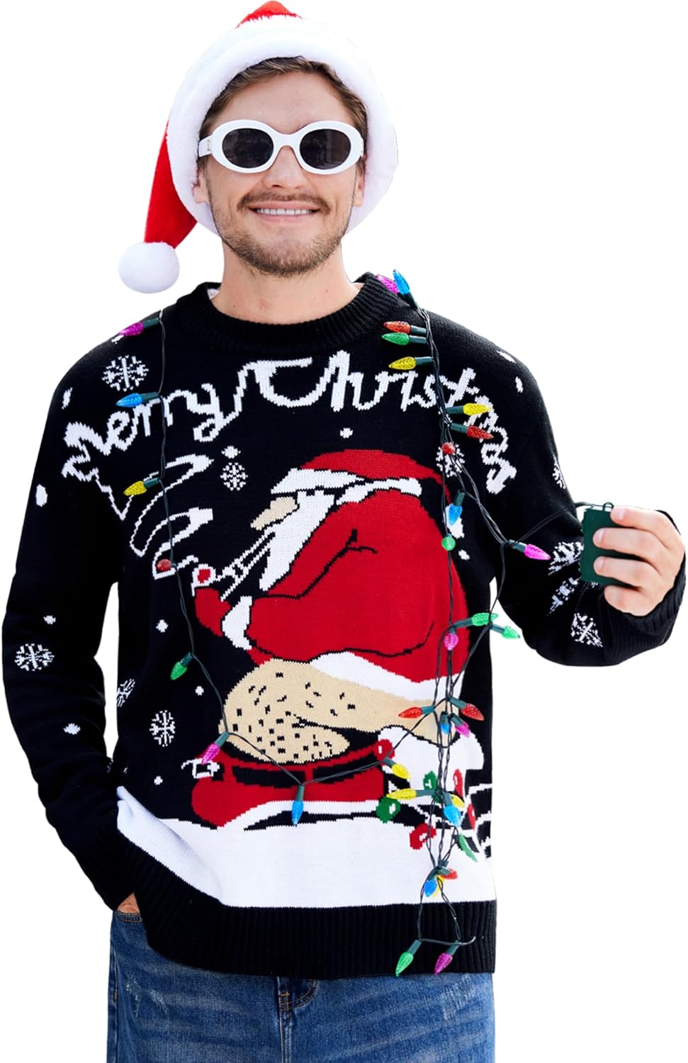 Arvilhill Men's Christmas Sweaters Holiday Funny Ugly Knitted Pullovers (S-3XL)