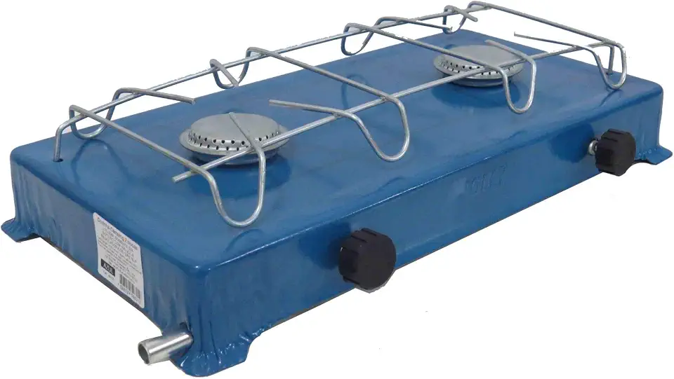 Jolly Fogão Portátil de Camping Duas Bocas A Gás Azul GLP