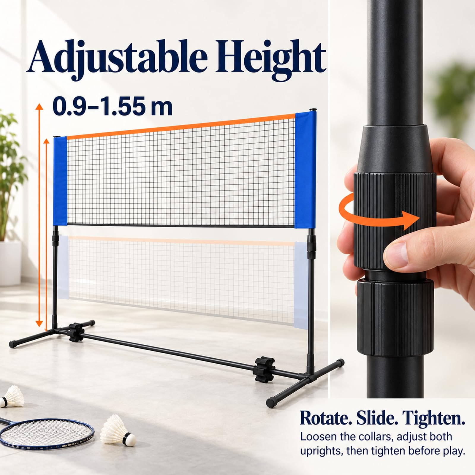 Red de Bádminton,Red de bádminton-Pickleball Regulable en Altura