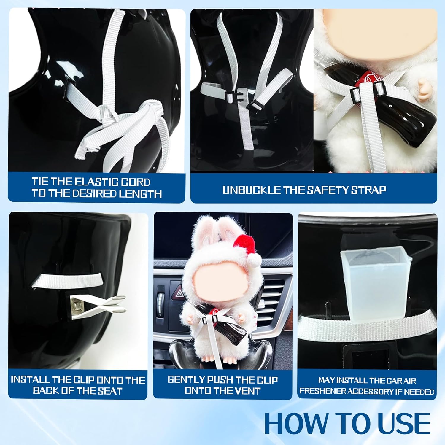 2 Pcs Doll Car Seat for 6.7 Inches (17cm) Dolls, Cute Car Air Vent Decoration Sofa for Blind Box Toys, Doll Accessories Suitable for Doll Fans Collectors Display