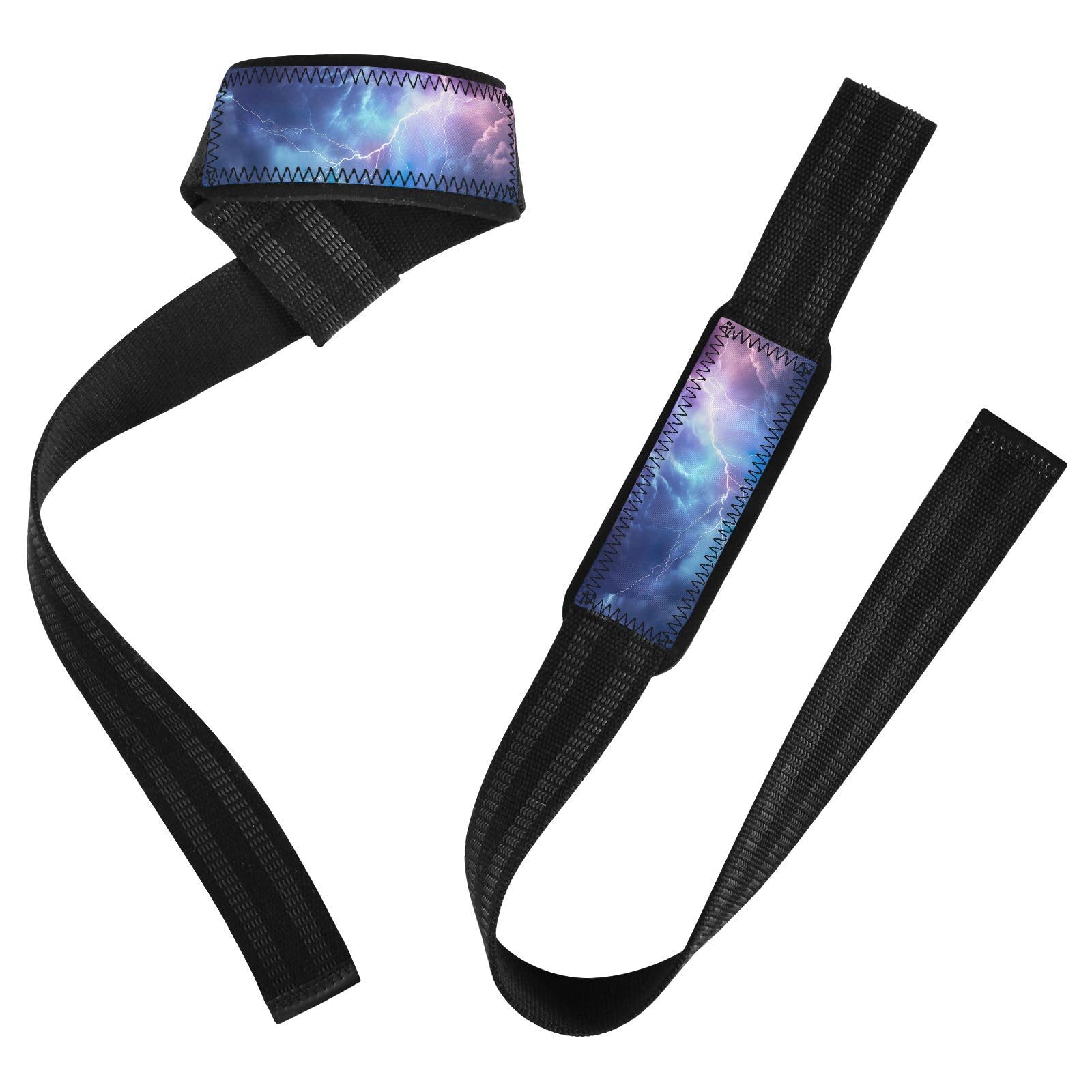 Nander Lightning Wrist Straps for Weightlifting,Lifting Straps with Neoprene Cushioned Wrist Padded and Anti-Skid Silicone for Strength Training,Bodybuilding,Deadlifting