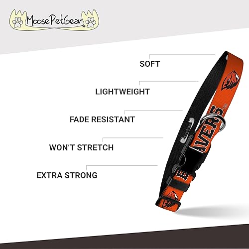 Miniatura 3 de Oregon State University Beavers - Collar para perro, producto con licencia universitaria, ajustable, 1 pulgada de ancho, grande, naranja
