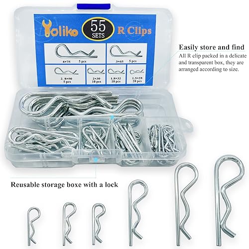 Miniatura 86 de 48 piezas de pasador de enganche, clips R, pasadores de retención, pasadores de chaveta de tractor, pasadores de pelo, surtido de pasadores