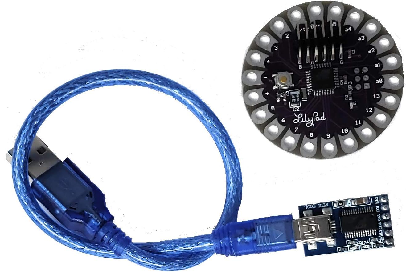 Lilypad Kit Lilypad Main Board ATMega328P (Arduino Compatible) with Breakout Board (to Connect to Program)