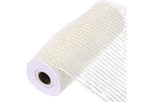 MECCANIXITY 10 Inch Glitter Poly Burlap Mesh for Wreaths