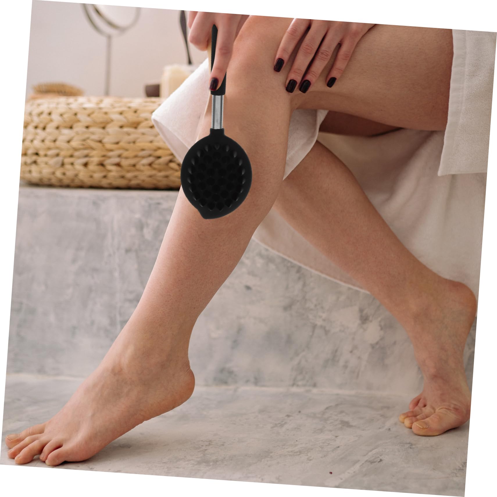 Baluue 4pezzi Spazzola Da Bagno Silicone Con Manico Lungo Scrubber Esfoliante Per Massaggio e Detersione Della Strumento Per La Del Corpo Accessorio Da Bagno Elegante e Resistente