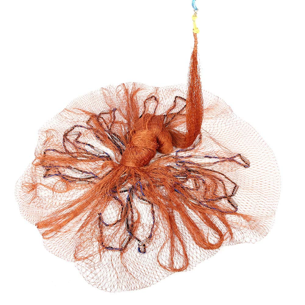 Dilwe Red de Pesca Automática, Red Fundida de 2,5x3,5 M, Ligera con Colgante de Acero para Trampa de Cebo, Accesorios de Pesca