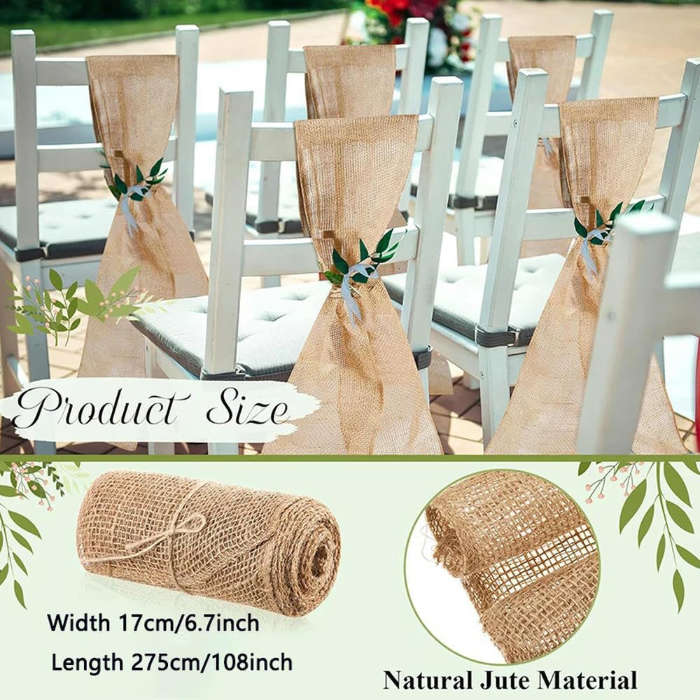 10 szt. jutowe skrzydła na krzesło ślubne naturalna wstążka z juty kokarda do dekoracji ślubnej boho dom wiejski vintage