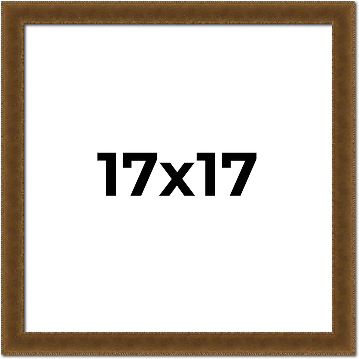 Poster Palooza 17x17 Frame Gold Antique Patina Solid Wood Picture Frame | 1.25 Inch Moulding Width | with UV Acrylic Plexiglass, Foam Board Backing & Hanging Hardware Included