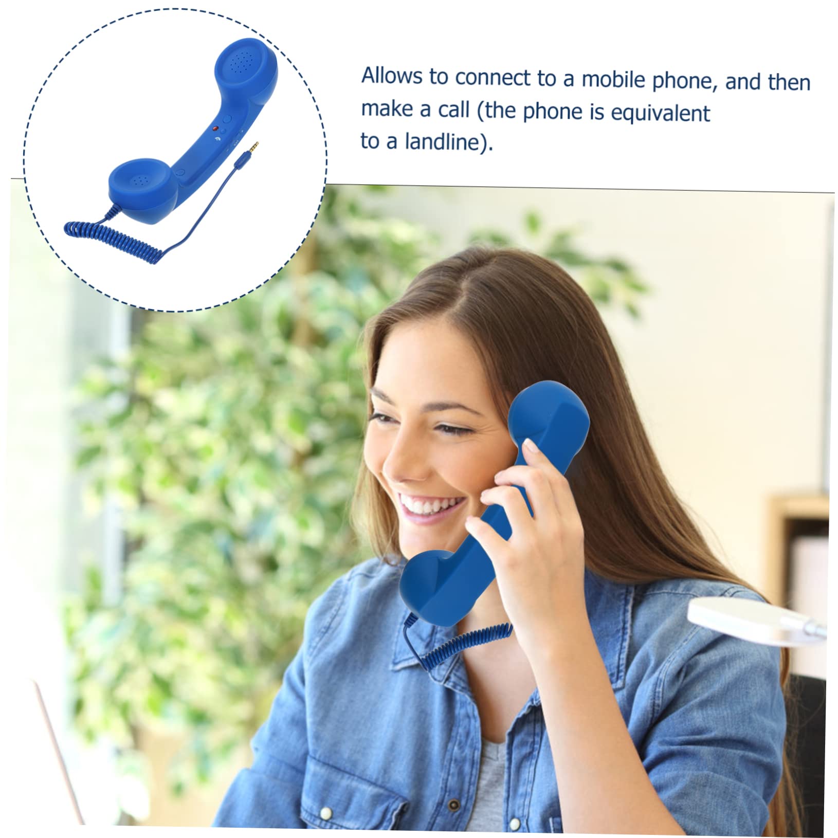 AUTSUPPL Vintage Telephone Handset Cell Phone Handset Lightweight Comfortable Design for Improved Call Quality Fits Mobile Phones with Socket Retro Style