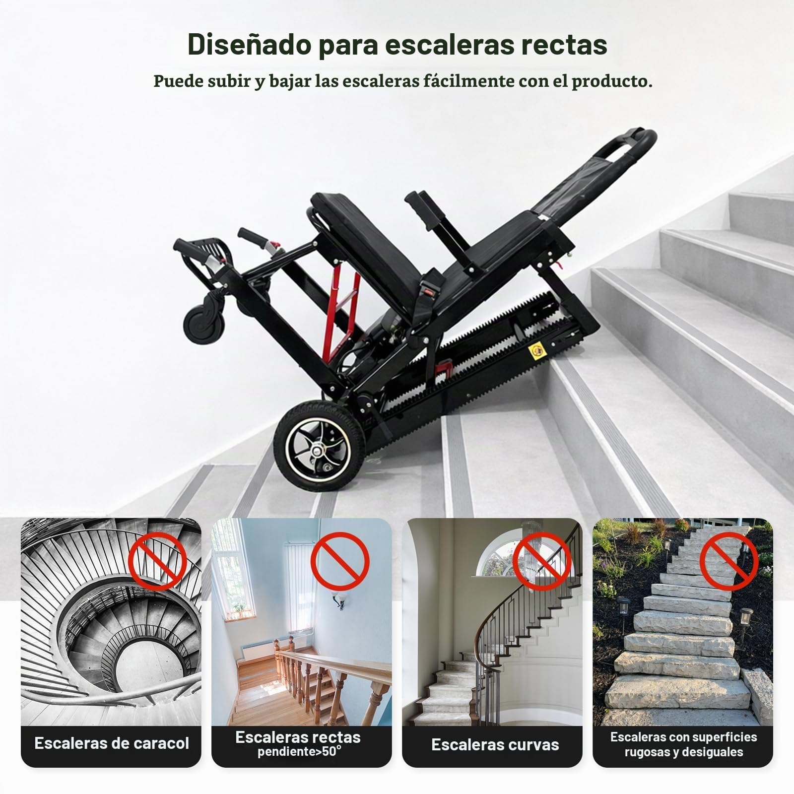 Saliscale Eléctrico Plegable 33kg, Batería 24V 13Ah, Carga 165kg, Para Interior Y Exterior, Para Ancianos Y Discapacitados