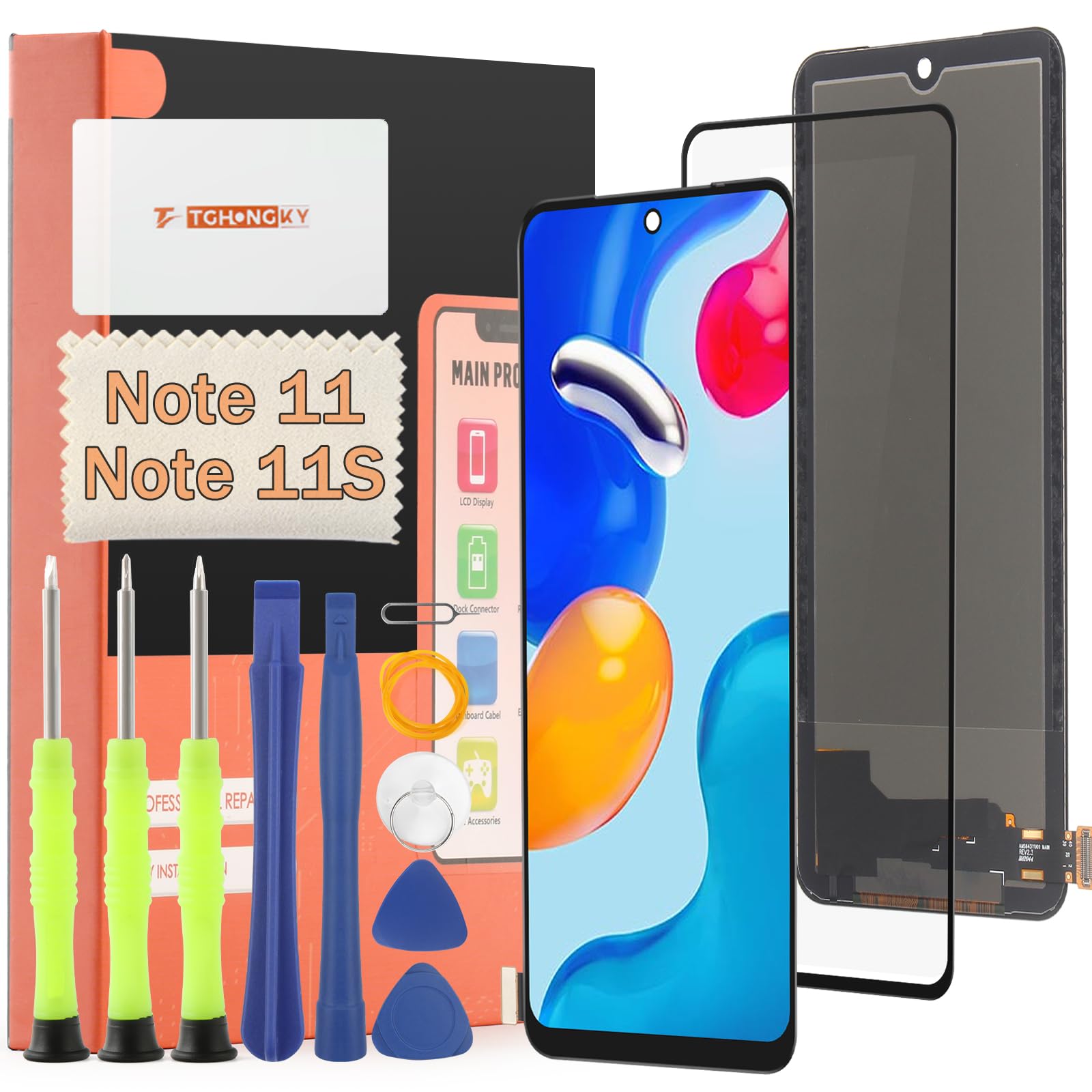 LCD Schermo per Redmi Note 11S 4G 2201117SG 2201117SI Display Touchscreen di Sostituzione del display per Xiaomi Redmi Note 11 2201117TG 2201117TI 2201117TY LCD con Strumenti di Riparazione(Nero)
