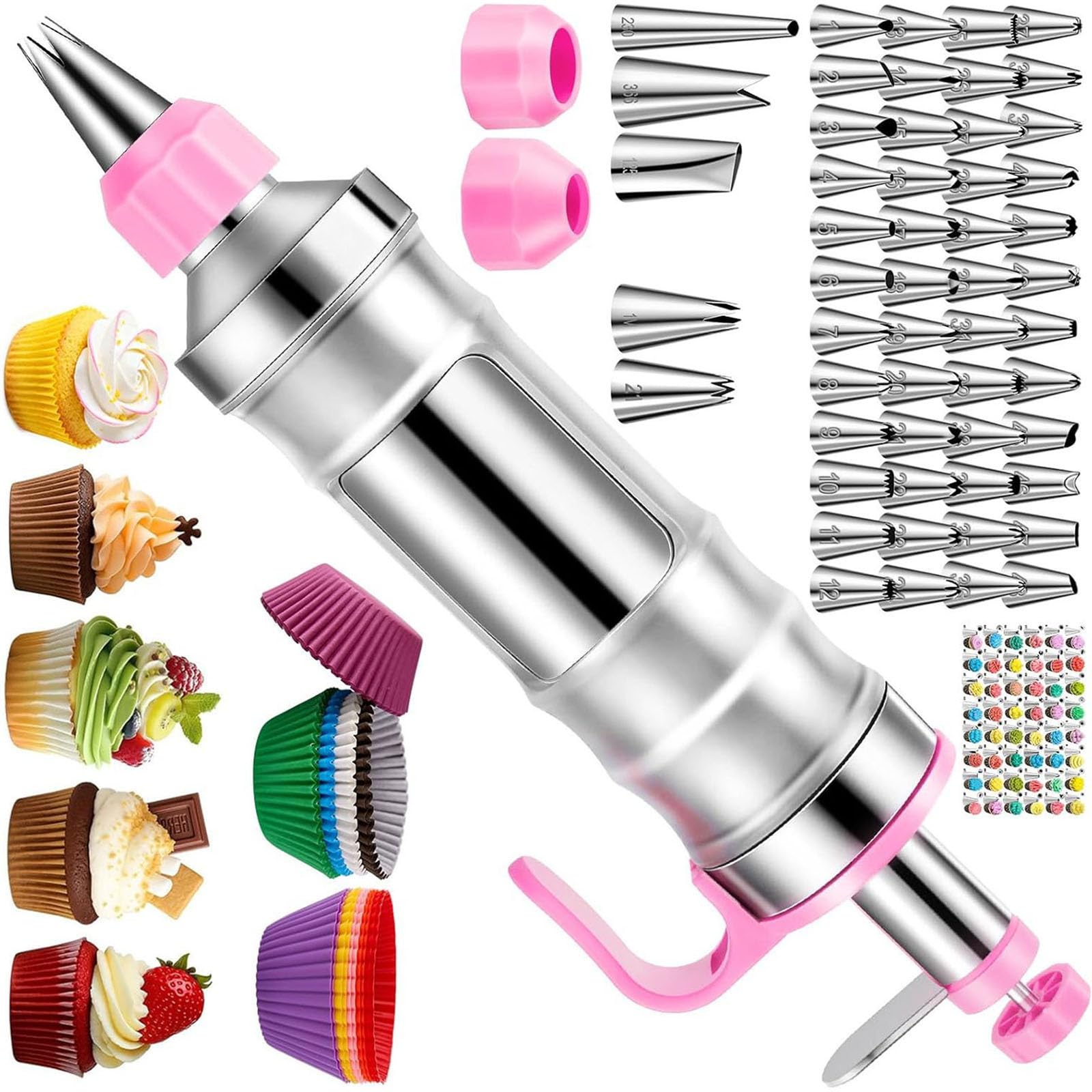 our fave 164 Piece Professional Cake Decorating with Multiple Nozzles and Baking Cups for Home Baking Dishwasher Safe Dough Equipment