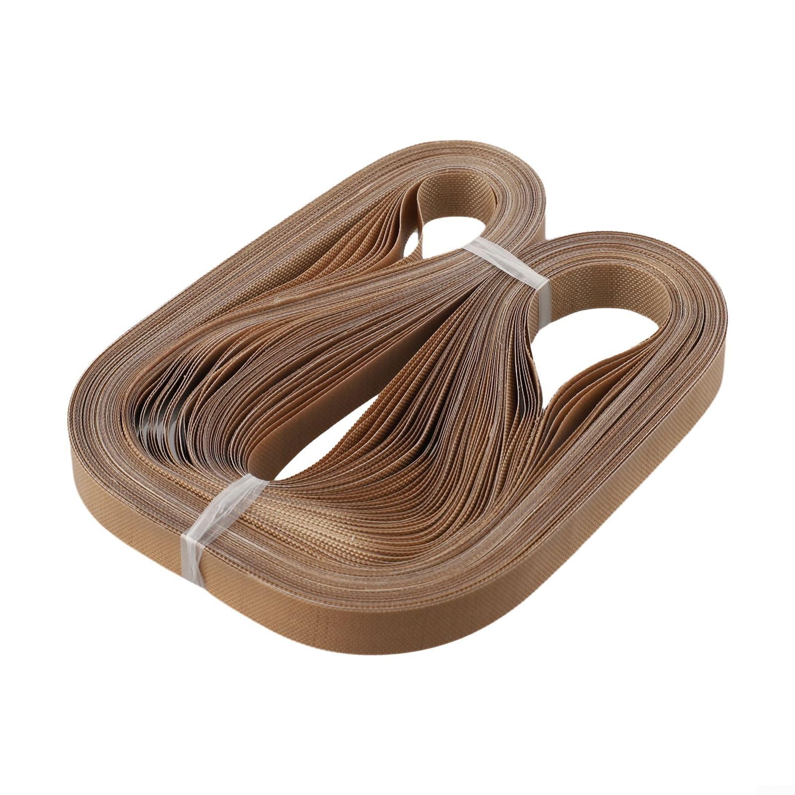 Lot de 50 bandes transporteuses en PTFE pour scellage à bande continue FR-900 FR770, 750 x 15 mm, 770 x 15 mm, 810 x 15 mm, marron