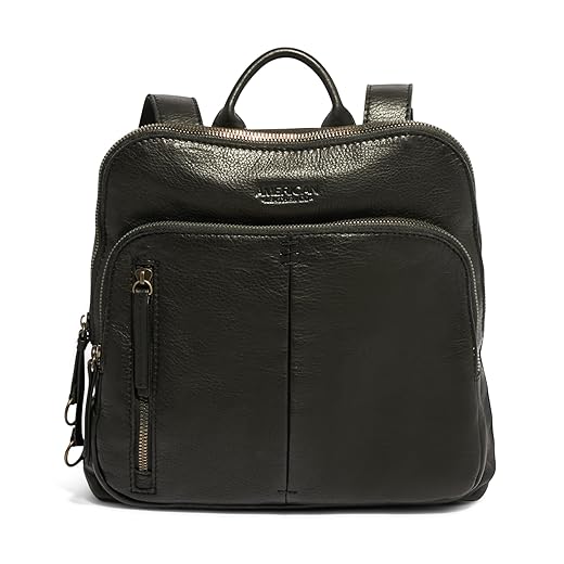 American Leather Co. - Cleveland Midsize Backpack - Highly Functional & Superbly Fashionable - Black Smooth