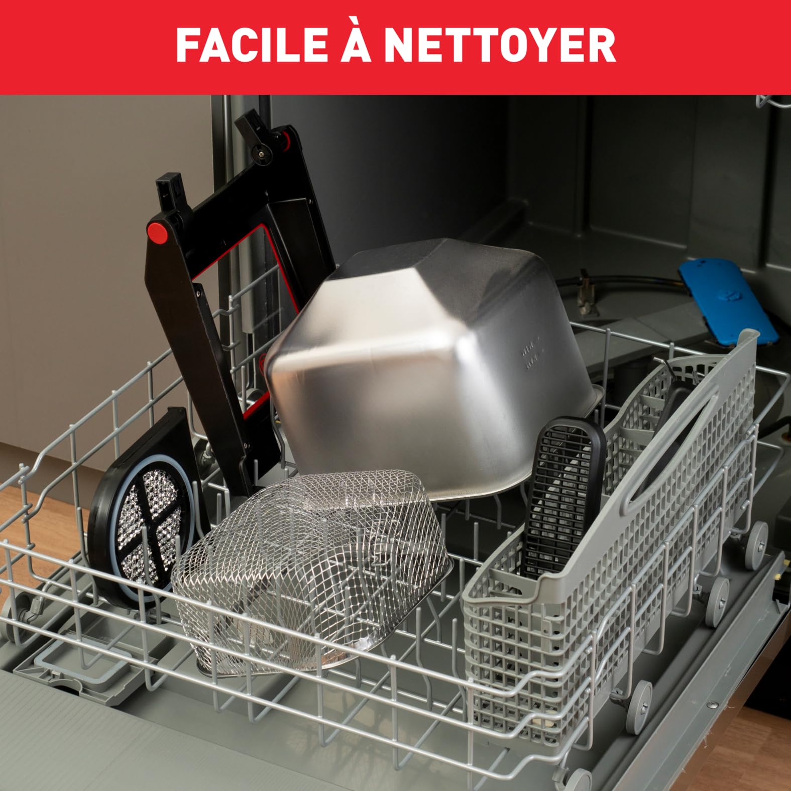 Tefal Clear Duo Friteuse bain d’huile, Moins de fumée et d'odeurs, Hublot anti-buée, Température réglable, Minuteur de 30 min, Grande capacité, Éléments amovibles compatibles lave-vaisselle FR600D10