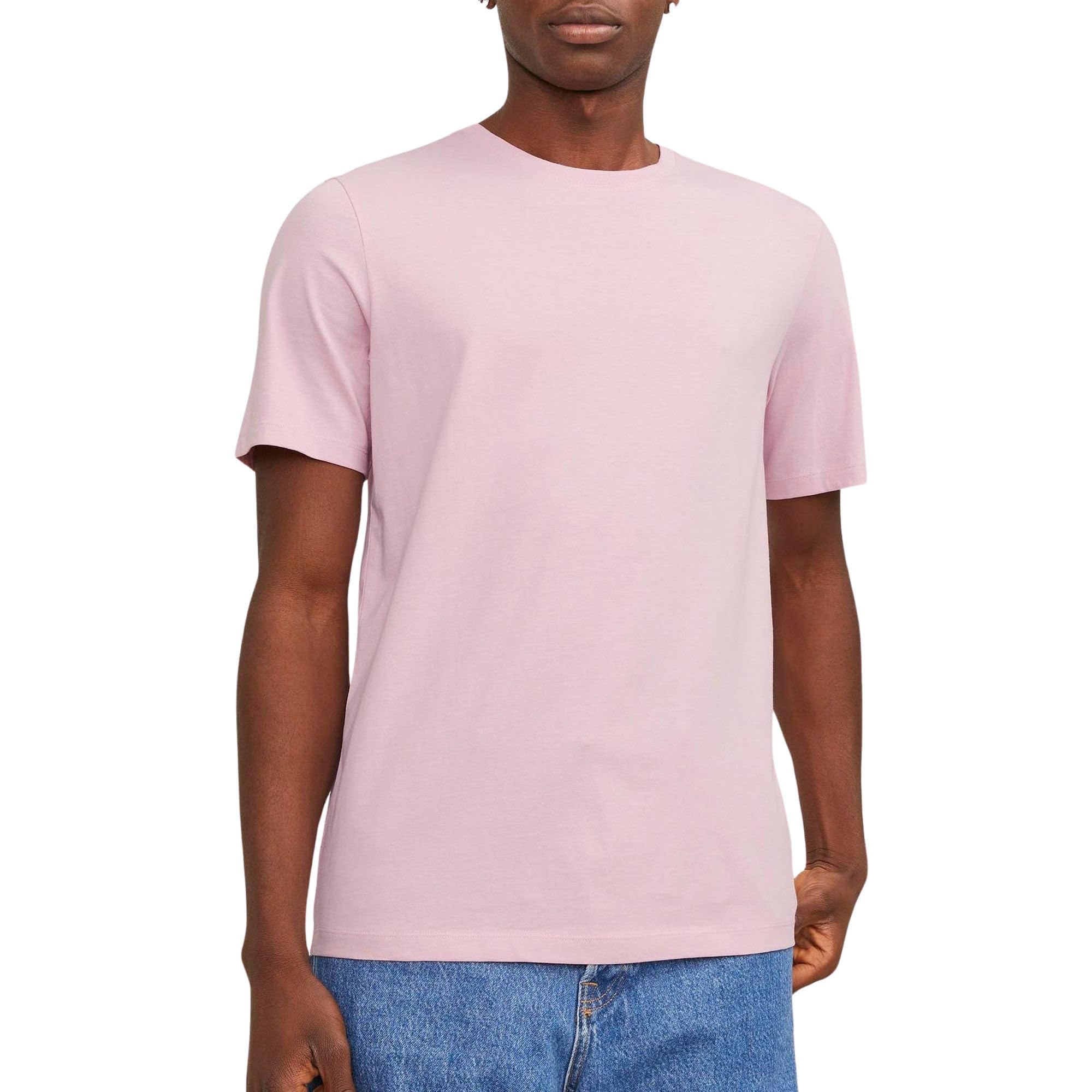 JACK & JONES JJEORGANIC BASIC TEE SS O-NECK NOOS, T-shirt, Uomo, Rosa, L