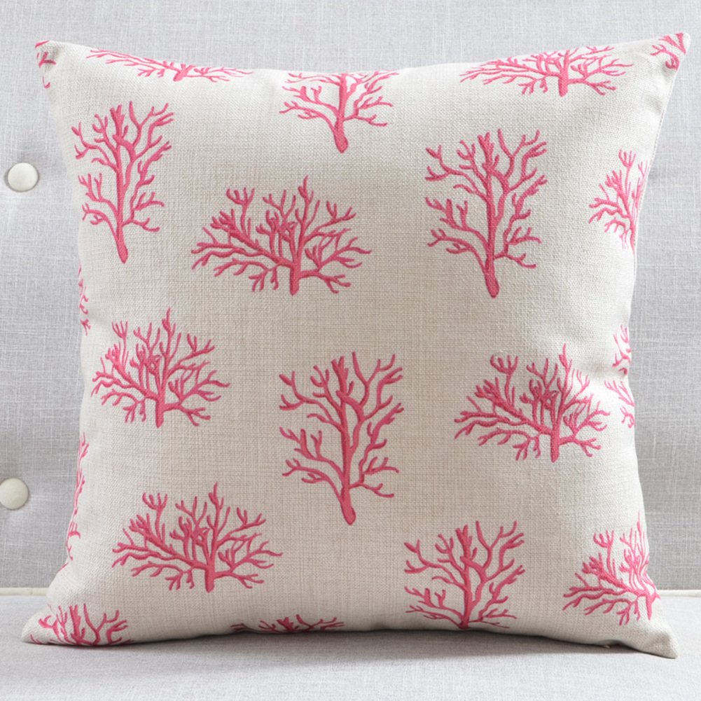 Coussin coton méditerranéen Color Plus 60x60 plante pour fauteuil