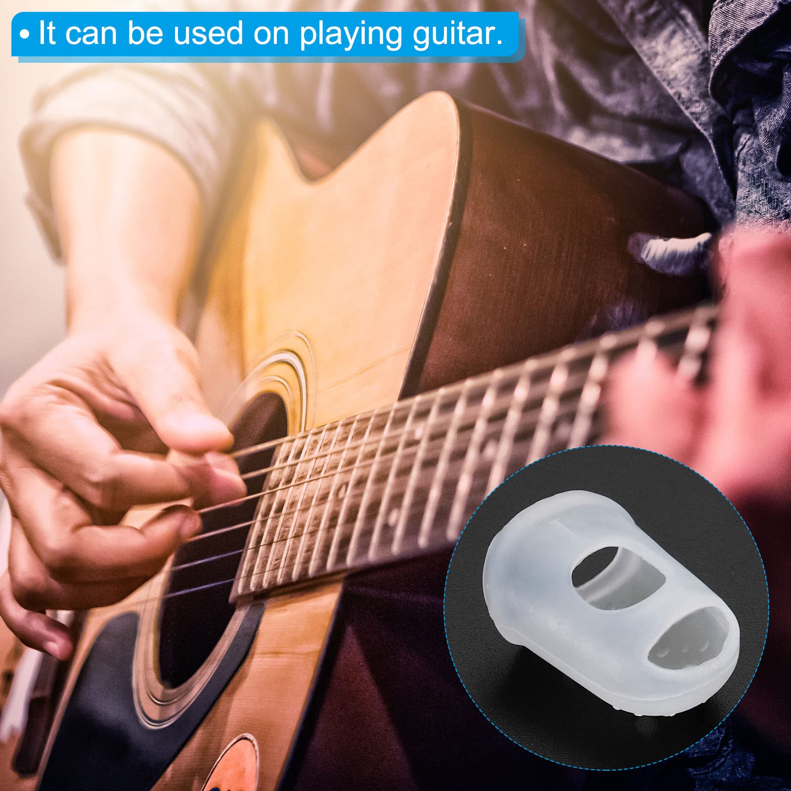 PATIKIL 0.71 Calci Gomma Dita Punte 15pz Silicone Polpastrelli Protezione Copritastiera Ditale per Chitarra