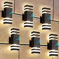 Vista 11 de Luminaria para exteriores, moderna lámpara de pared para exteriores, aplique de pared exterior negro, luces impermeables para porche exterior