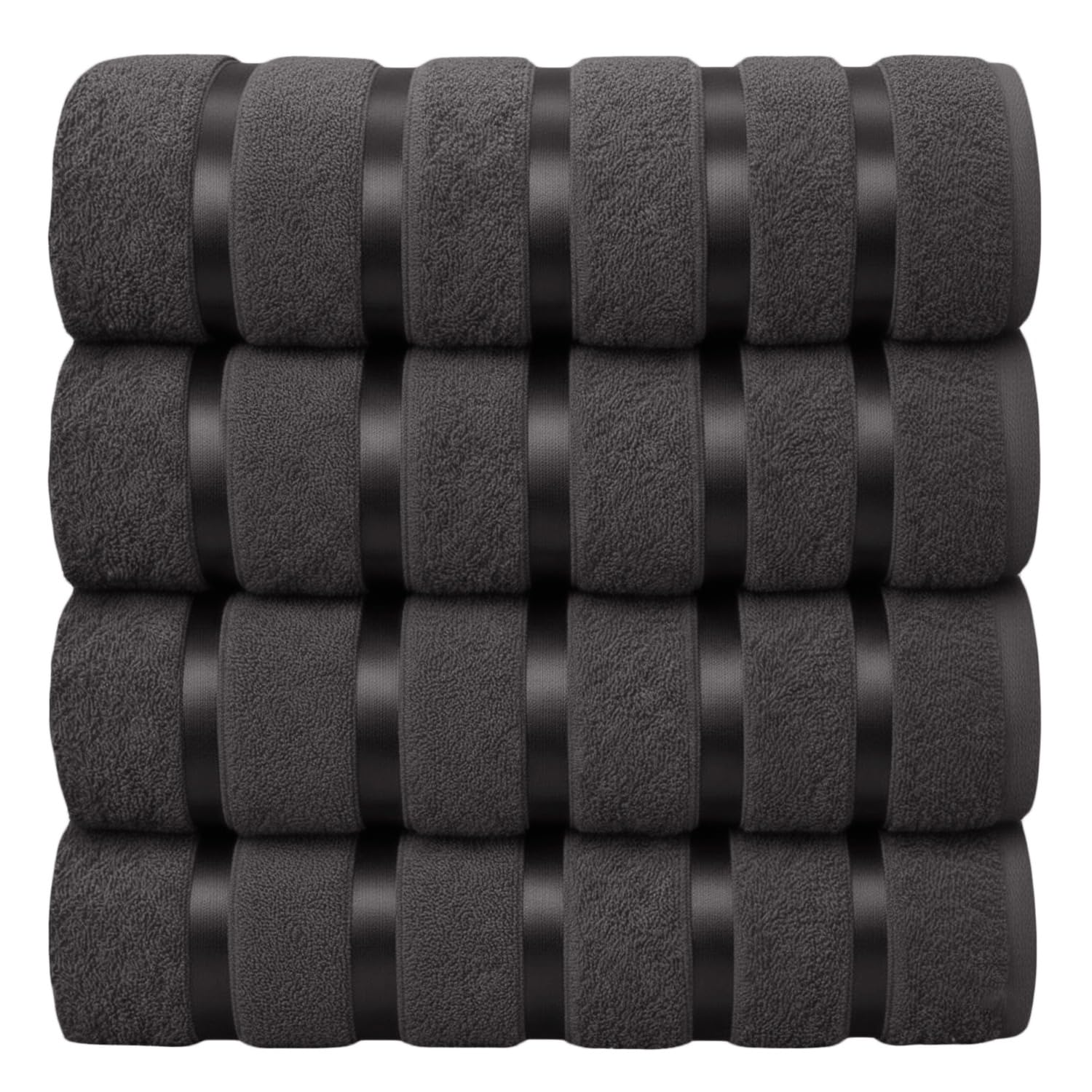 Casabella Luxury Pack Of 4 Bath Sheet 100% Egyptian Cotton Super Soft towel_Zinc Grey — image 1