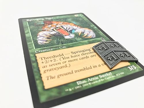 Miniatura 3 de Citadel Black MTG Buff Contadores +1/+1 y -1/-1 Juego de 20 fichas de metal - con bolsa de terciopelo con cordón, fichas de metal con acabado