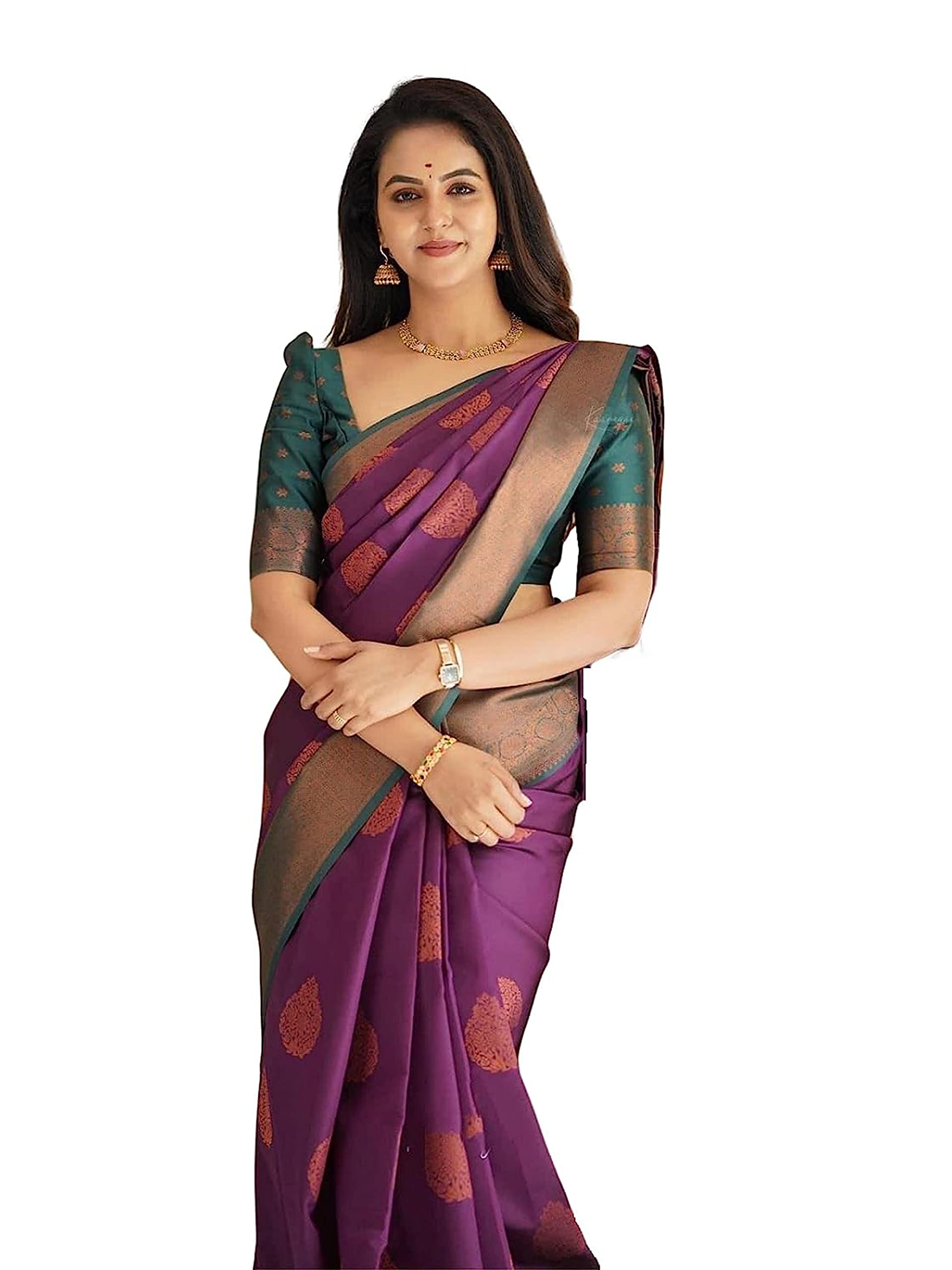 Shiv Textiles Womens Banarasi Saree Saree (pack of 1)