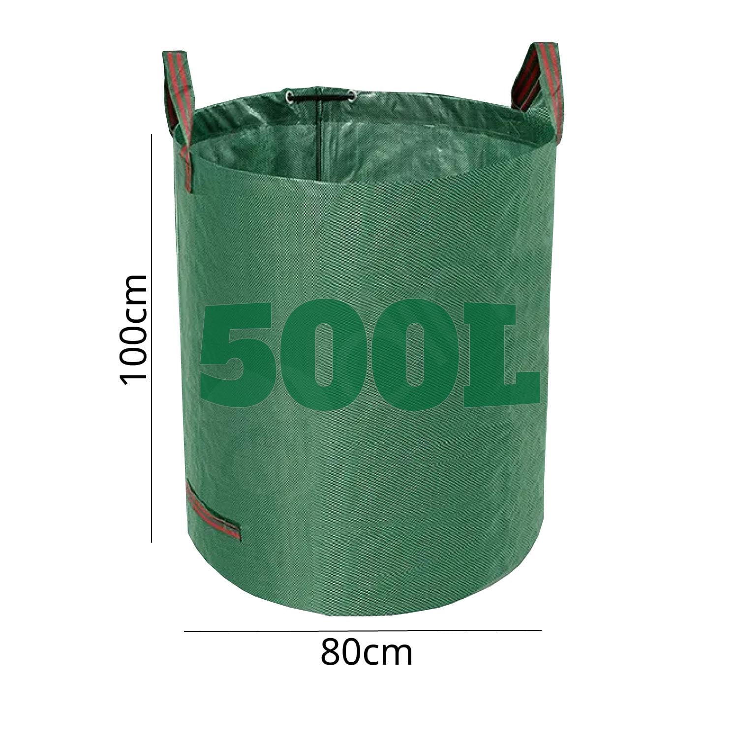 Dihl Sacchetti per rifiuti da giardino, resistenti, riutilizzabili, con manici superiori e laterali, in polipropilene intrecciato, per rifiuti, erba, foglie e altro (confezione da 3, 500 litri)