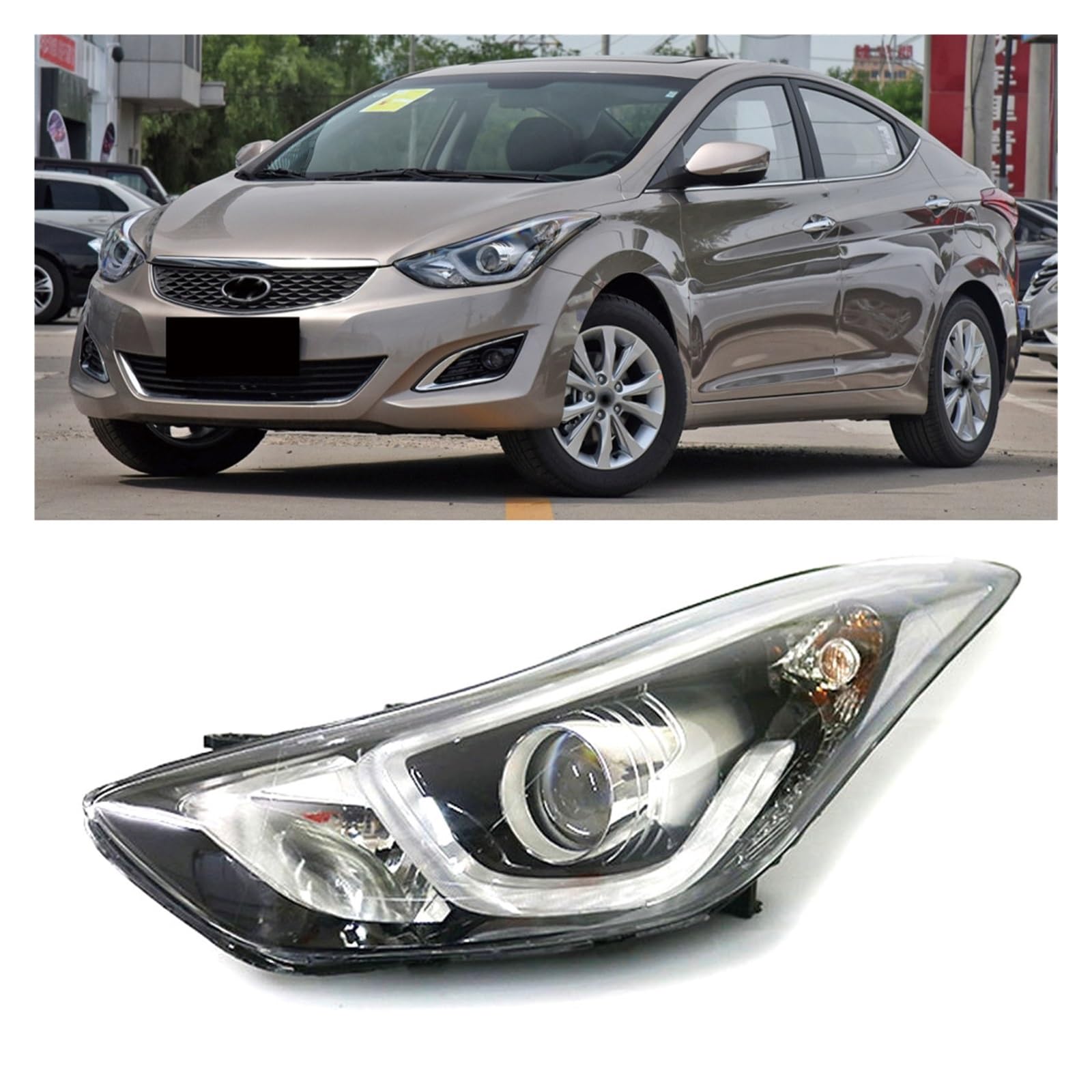 Reflektor przedniego zderzaka reflektor Head Light Head Lamp montaż kompatybilny z Hyundai Elantra Avante 2016 2017 2018(Right side)