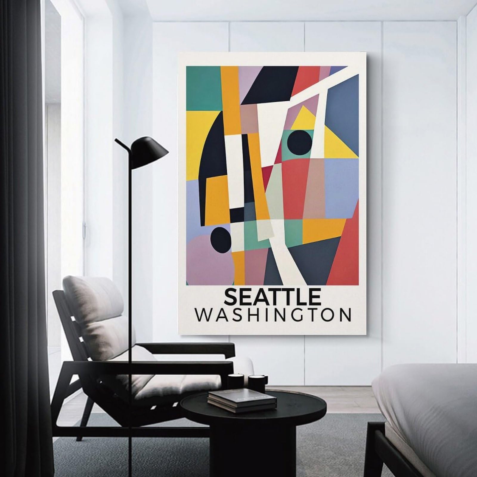 Junmoney Seattle Washington Canvas Wall Decor, 20x30inch(50x75cm), for New Homes, Bedrooms Or Workspaces, Gift Idea for Housewarming And Birthdays