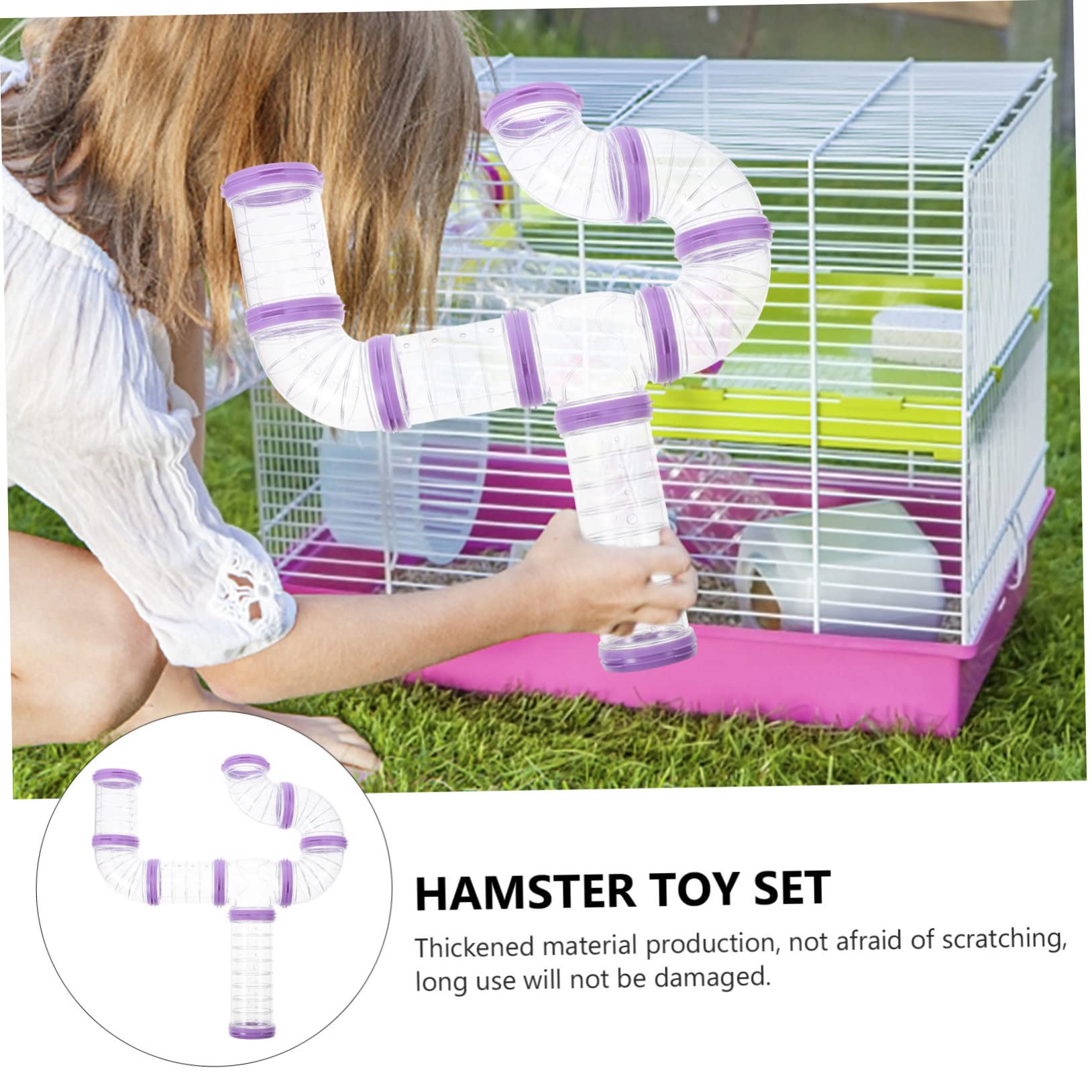 VICASKY 3 Sätze Hamster Tunnel Teilig Röhrensystem Robustes DIY Labyrinth für Zwerghamster Mäuse Gerbils Einfach zu Reinigen Verbindbar Geeignet für Kleintierkäfig Zubehör