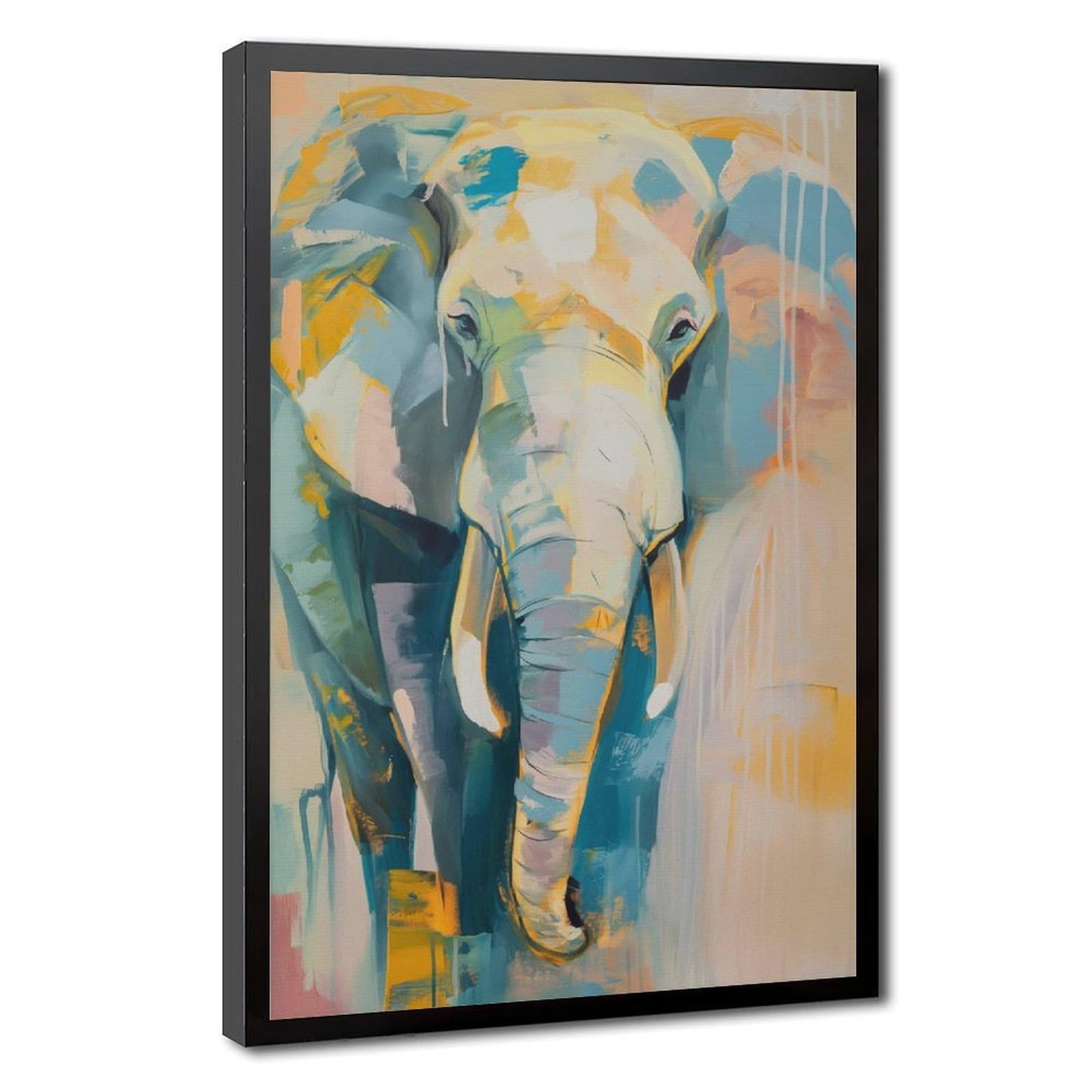 Bareronor Watercolour Elephant Poster Canvas Poster Bedroom Decor Landscape Office Room Decor Gift 24" L X 36" W