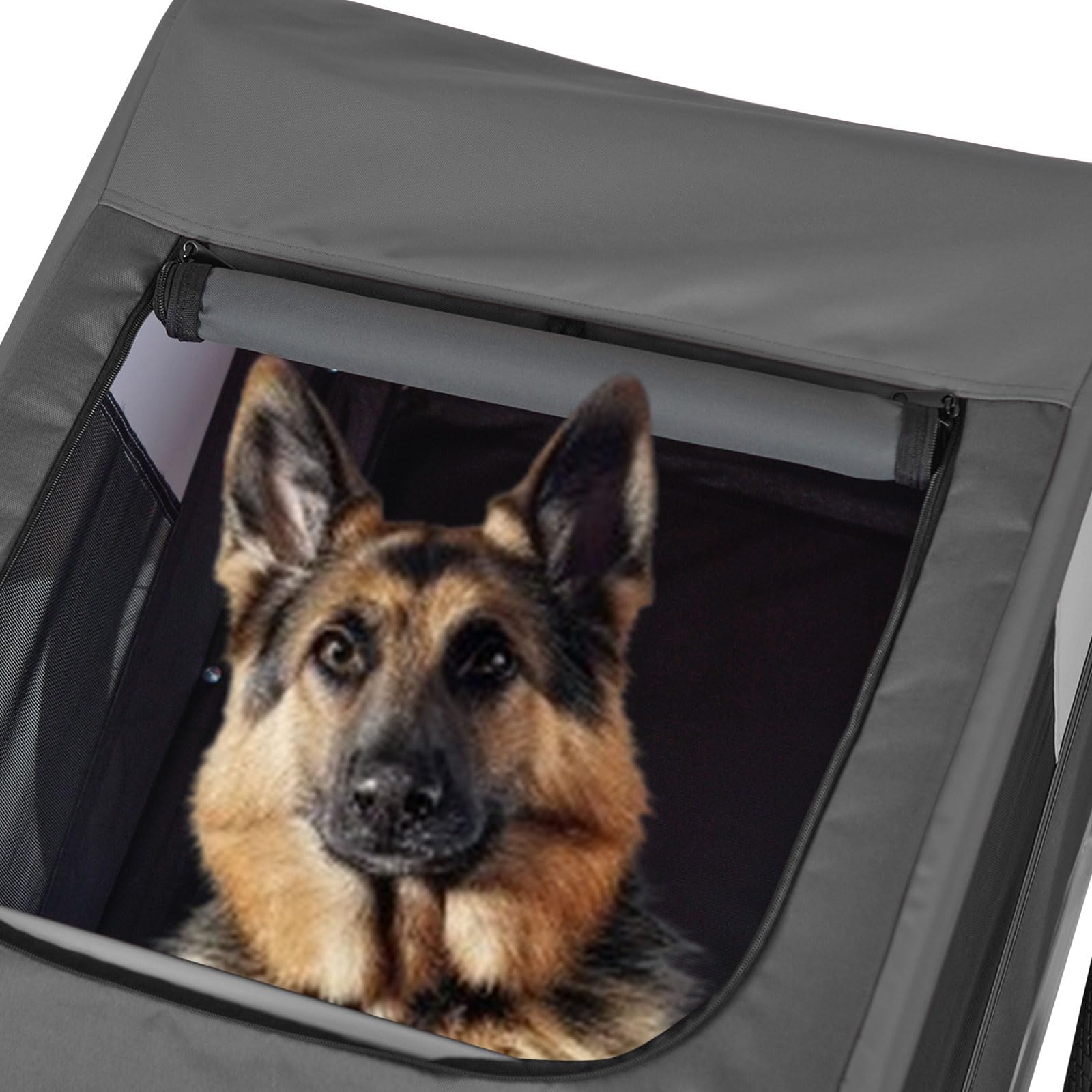 Tiggo VS Pets L Remorque de vélo pour chien - Volume : environ 270 l - Pour chiens de taille moyenne et grande jusqu'à 35 kg - Pliable