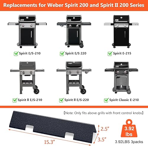 Miniatura 159 de QuliMetal 66033 Barras aromatizantes para Weber Genesis II E-410/E-415/E-435, piezas de parrilla para parrillas de gas Weber GS4 Genesis II LX serie