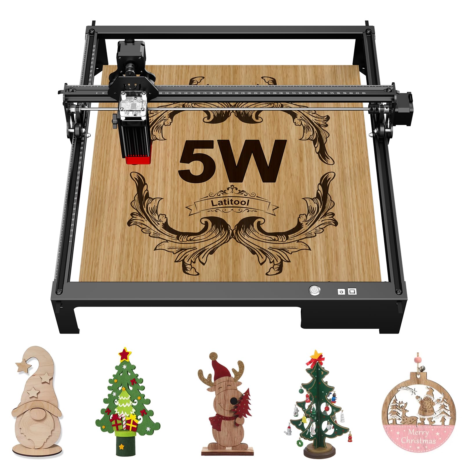 Latitool F50 Laser Engraver,50W Laser Engraving Machine for Wood and Metal,Acrylic,5.5W Output Power DIY Laser Cutter,Logo and Pattern Laser Marking Machine