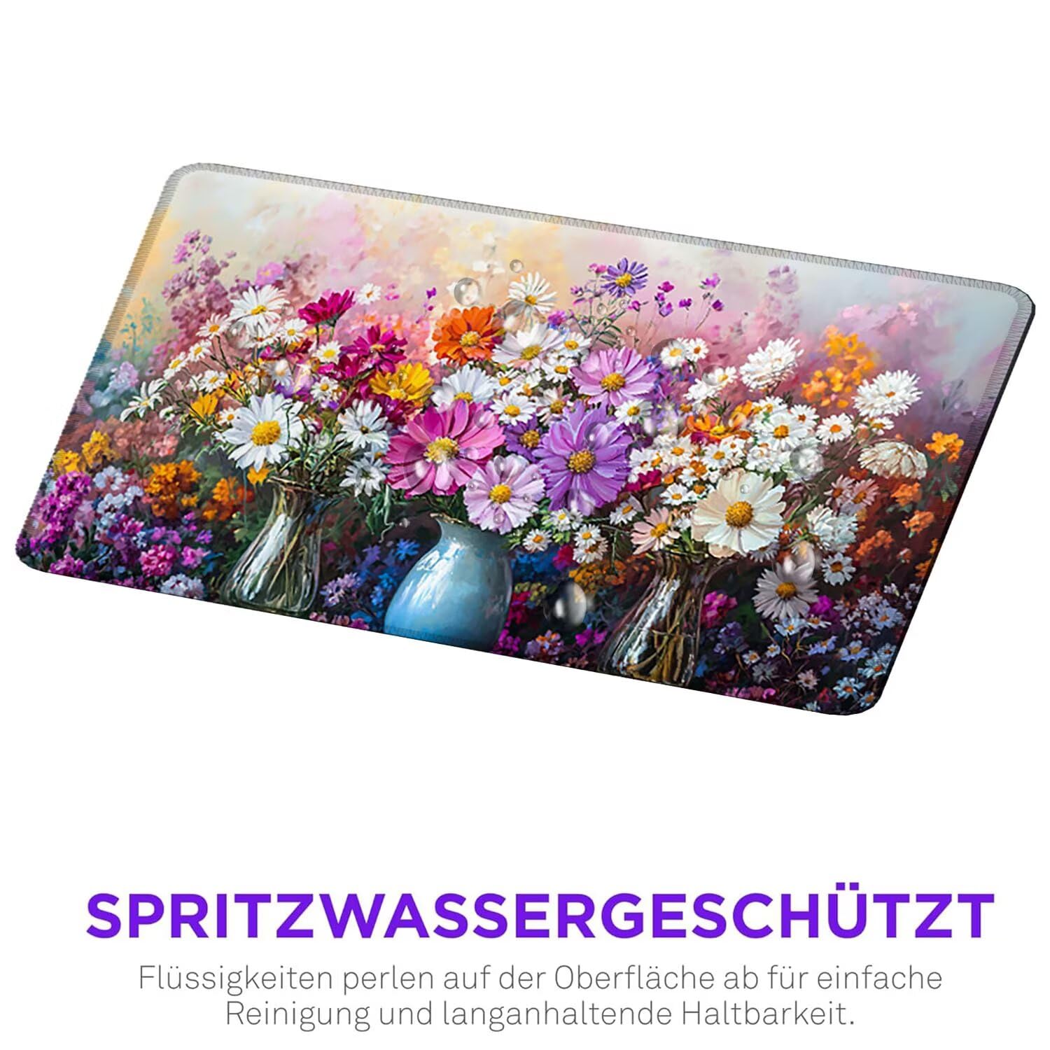 Podkładka pod mysz do gier, 1600 x 800 mm, XXL, duża gamingowa podkładka pod mysz, wodoodporna podkładka pod mysz, długa podkładka na biurko z przeszytymi krawędziami, mata na biurko z gumową podstawą