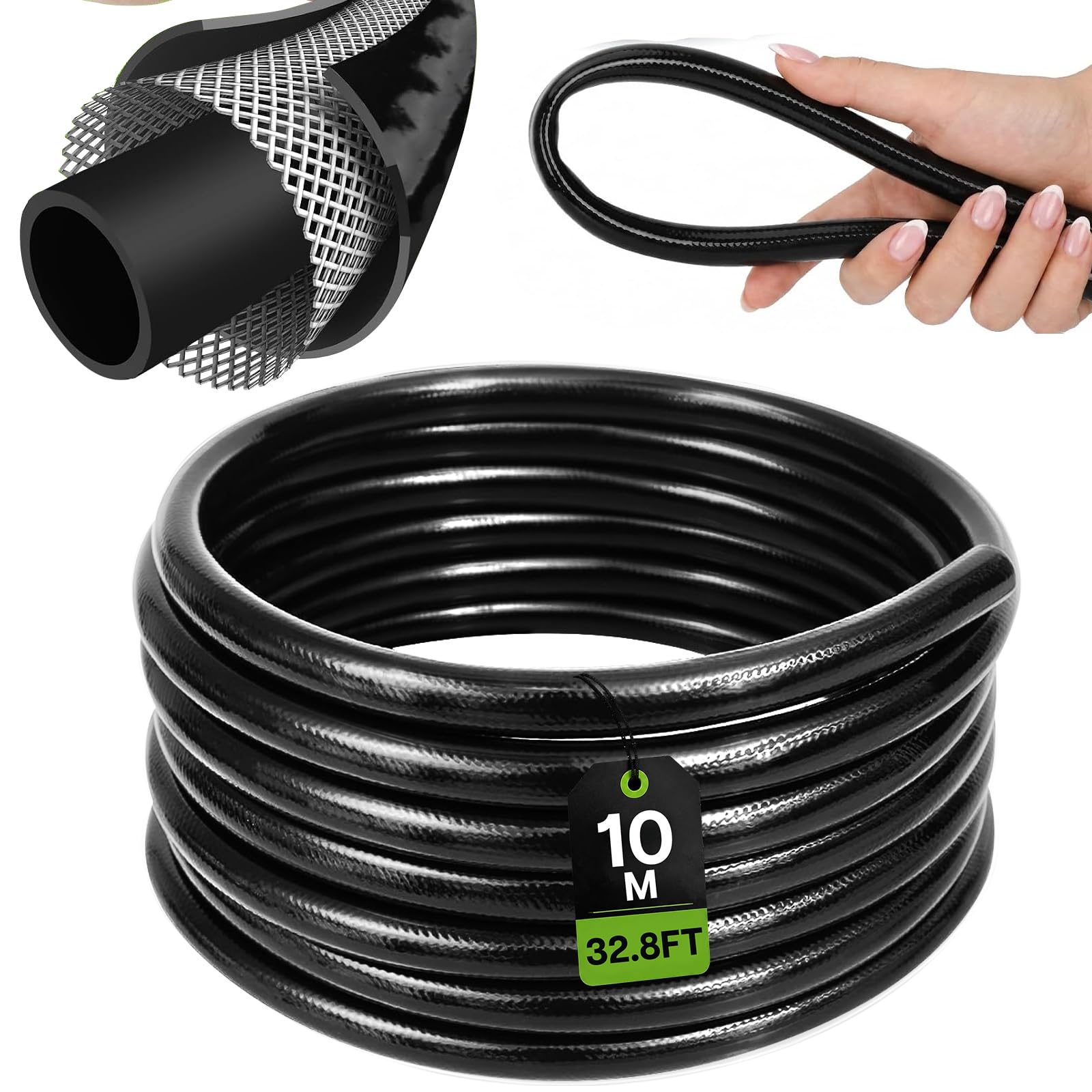 I.D 13mm/O.D 16mm Drip Irrigation Tubing, Micro Irrigation Tube Garden Irrigation Supply Pipe Watering Tube Line for Garden Lawn Automatic Irrigation System (1/2in-10M)