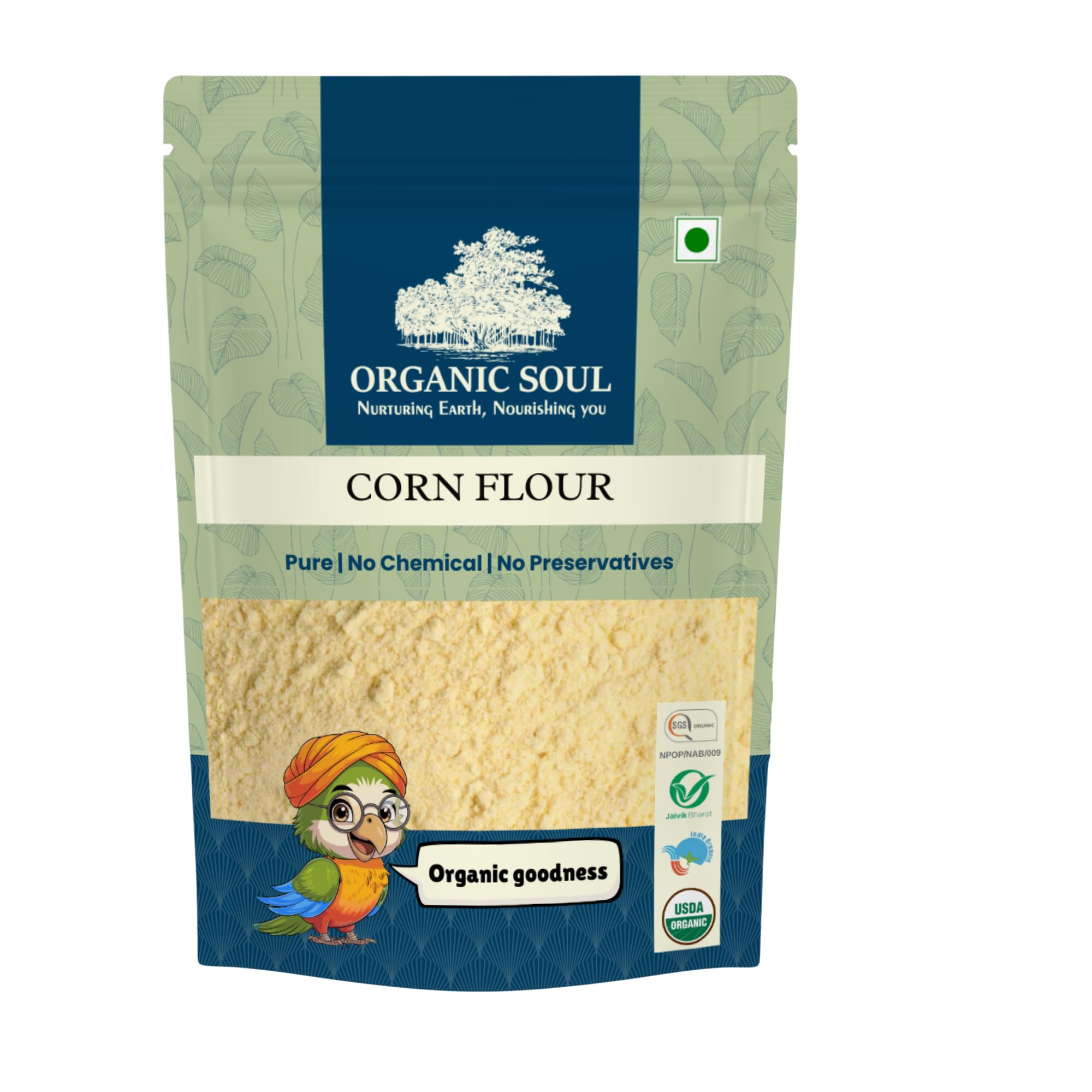 Organic Corn flour (Makki Atta, Corn Flour, Maize Flour) 900 Gm I NPOP Certified