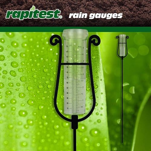 Miniatura 4 de Pluviómetro metálico en espiral y con poste de Luster Leaf (Rapitest 1646), Negro