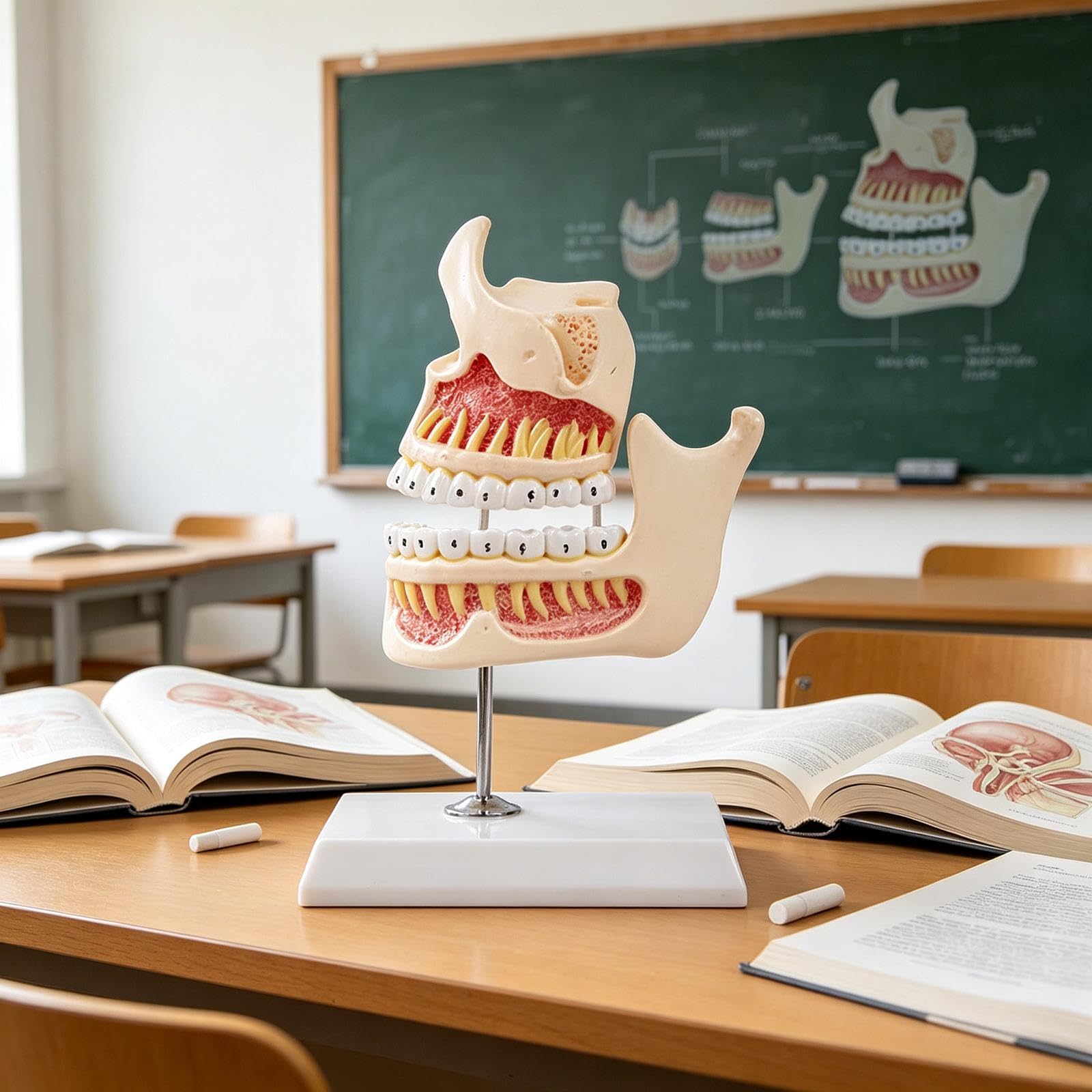 Realistyczny proces wzrostu zębów, model rozwoju dla edukacji dentystycznej, topienie zębiny i warstwy miazgi demonstruje narzędzie do nauki odontologicznej