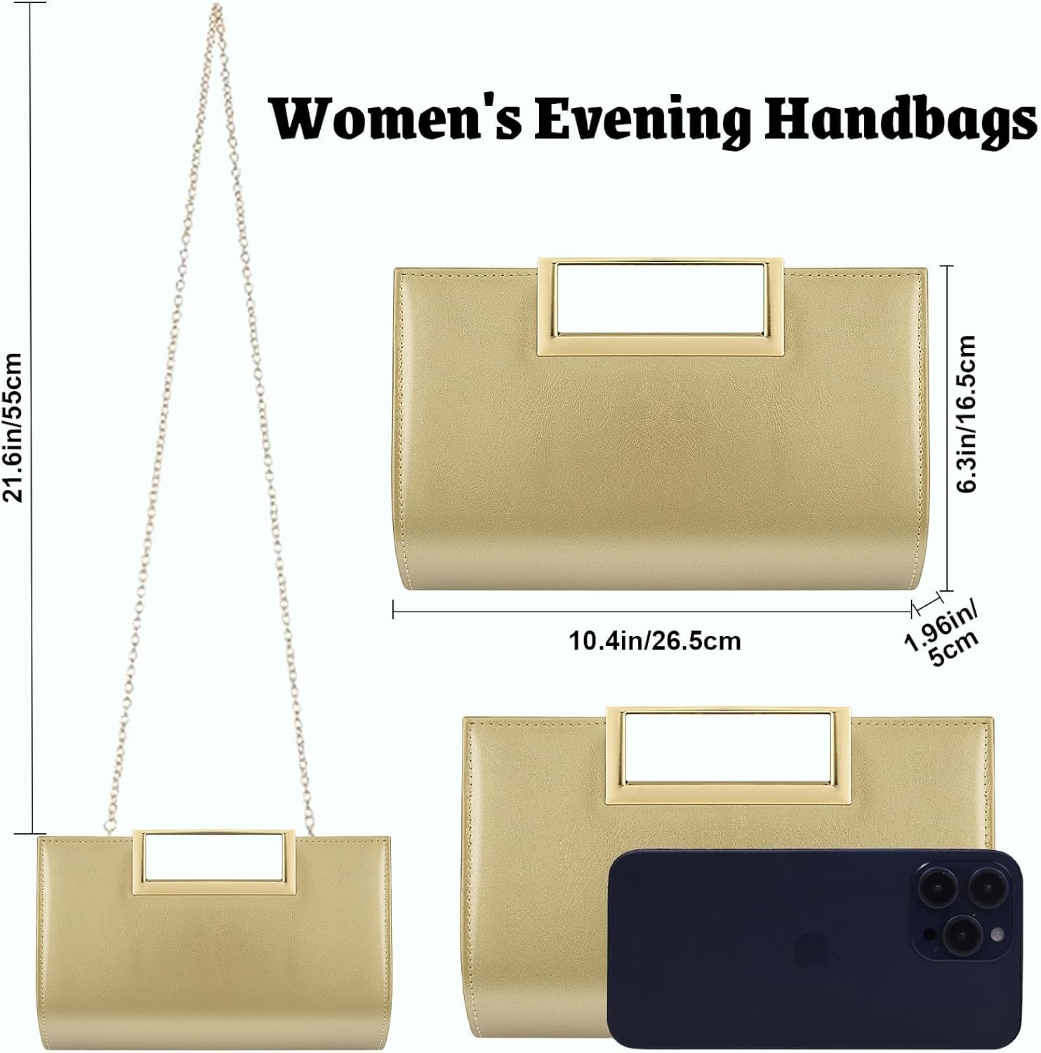 Gets Clutch Purses for Women PU Leather Evening Handbag for Formal Wedding Party Clutches Small Crossbody Bag with Chain - Image 3