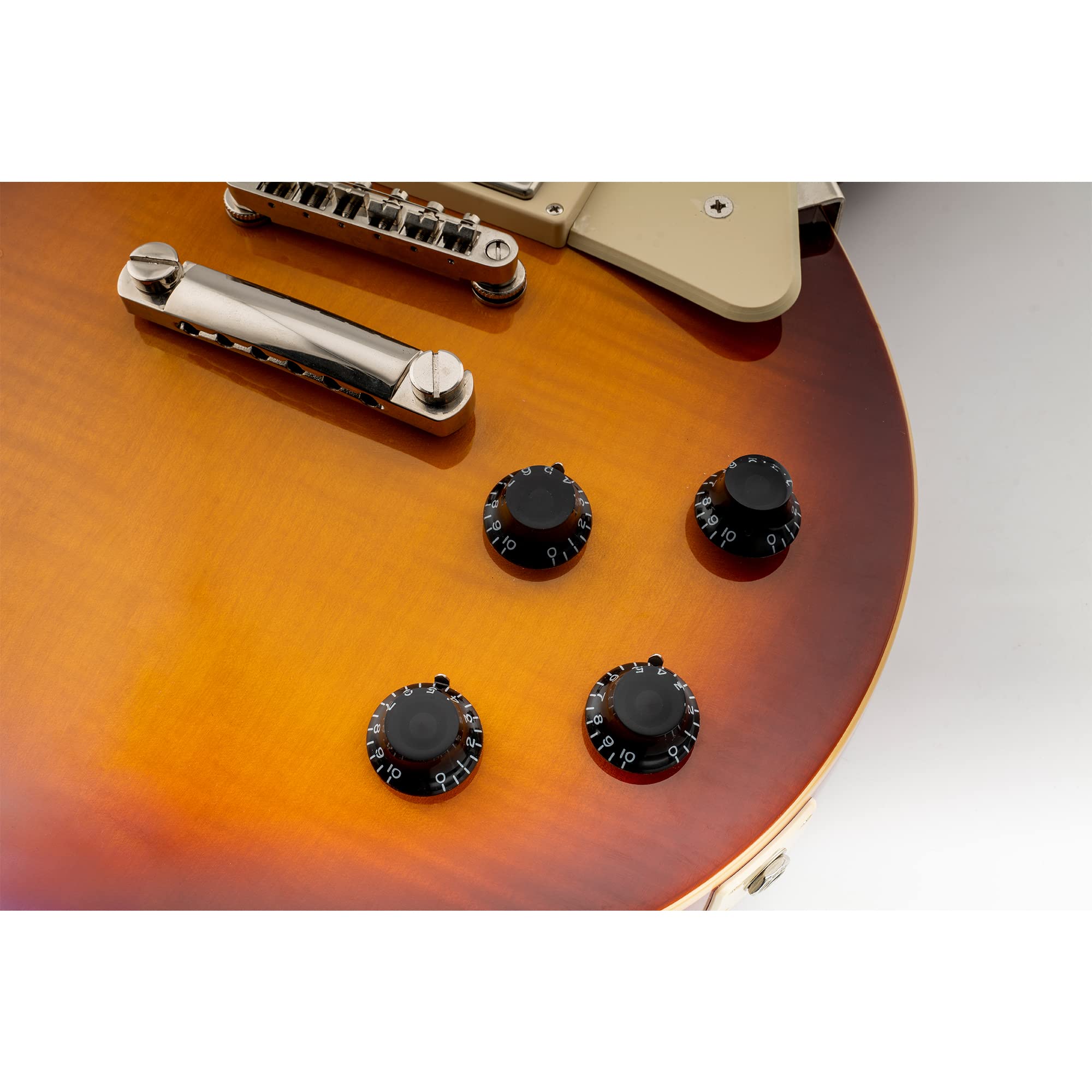 Musiclily Pro Metryczna Gałka Potencjometru Top Hat Knobs do Gitary typu Les Paul, Czarny(4 szt.)