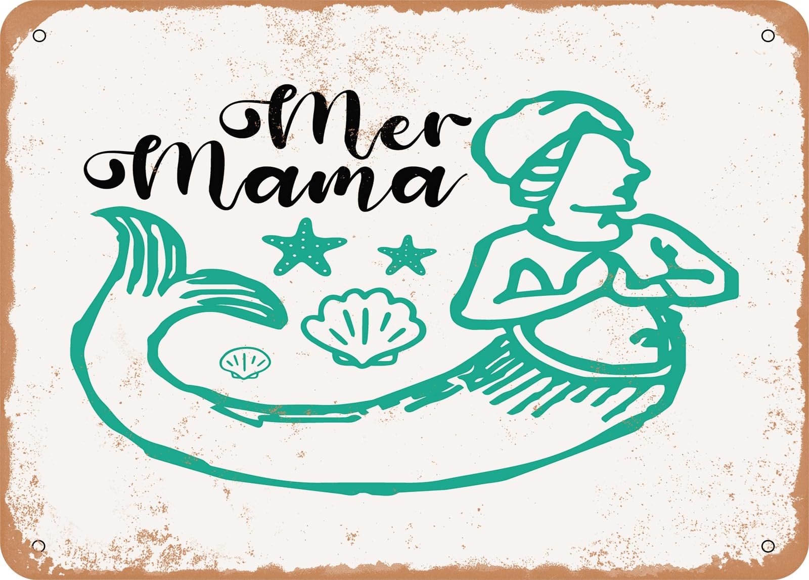 Miaomansenstore Metal Sign - Mer Mama - Vintage Look Sign Home Decor