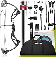 LWANO WuKong Youth Compound Bow Kit for Kids Beginners - Right Hand, 18-27in Draw Length, 15-30lbs, 260fps Arrows Set