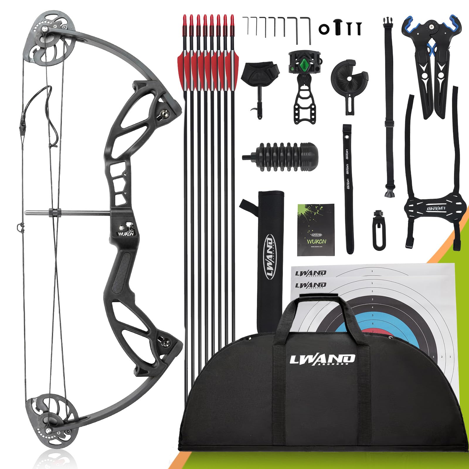 Compound Bow Archery Sets for Youth & Kids,Beginners, Right Hand Compound Bows, Draw Length 18