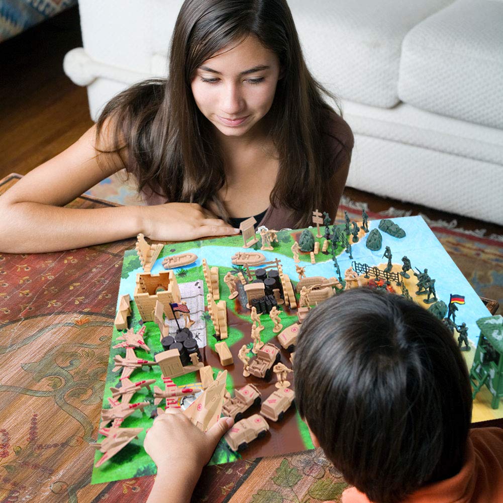 3 otters Army Men Military Set,120PCS World War Army Men Military