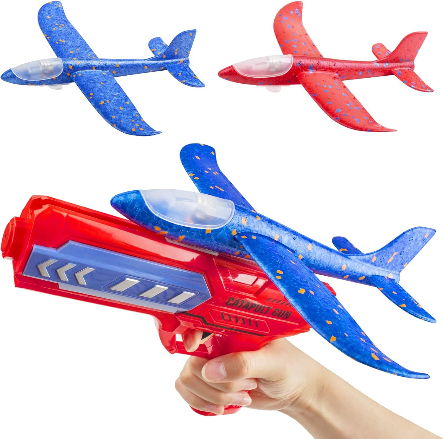 Swetup Airplane Launcher Toy, 2 Pack Foam Plane with Foam Airplane