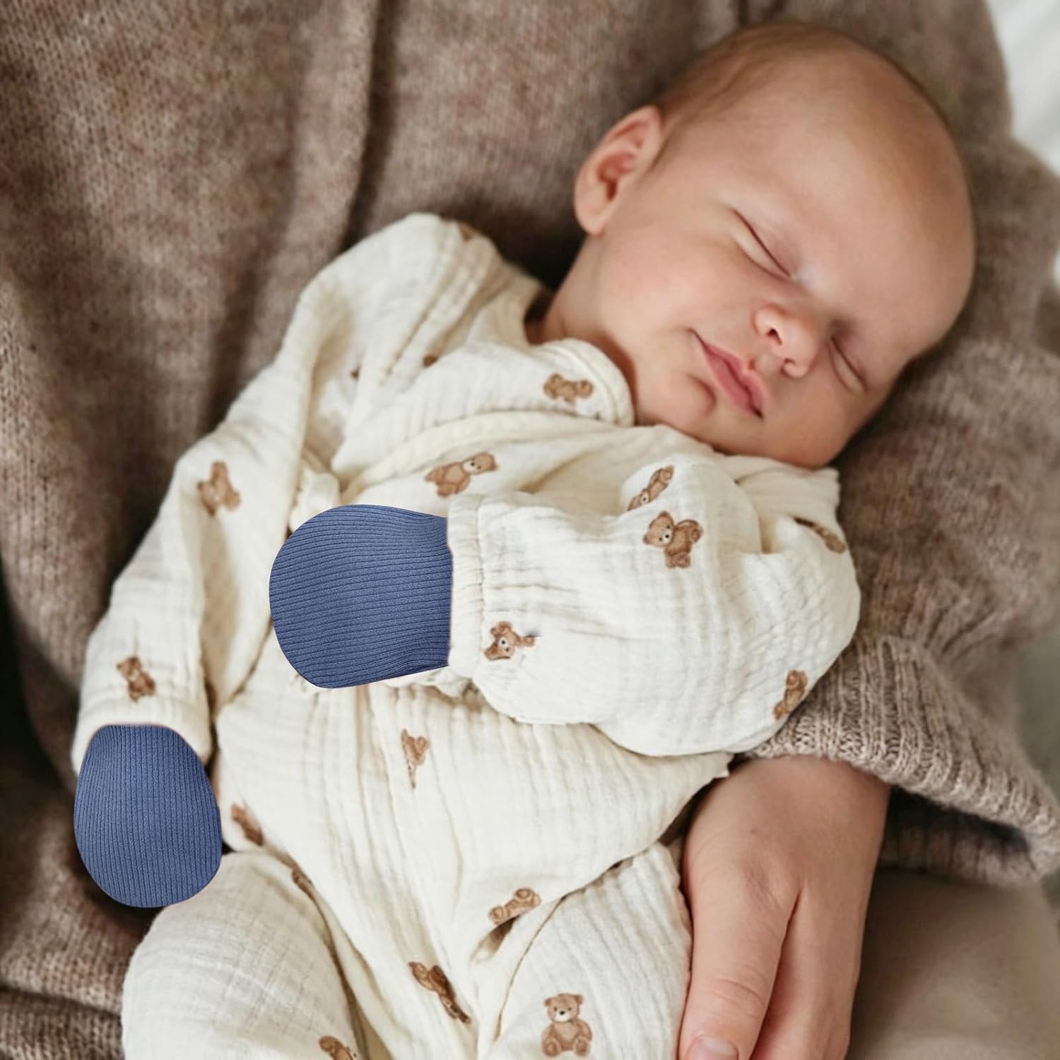 BQUBO 6 Pairs Newborn Baby Boys Girls Mittens 0-6 Months Unisex-Baby Infant Mittens Elastic No Scratch Wrist Gloves