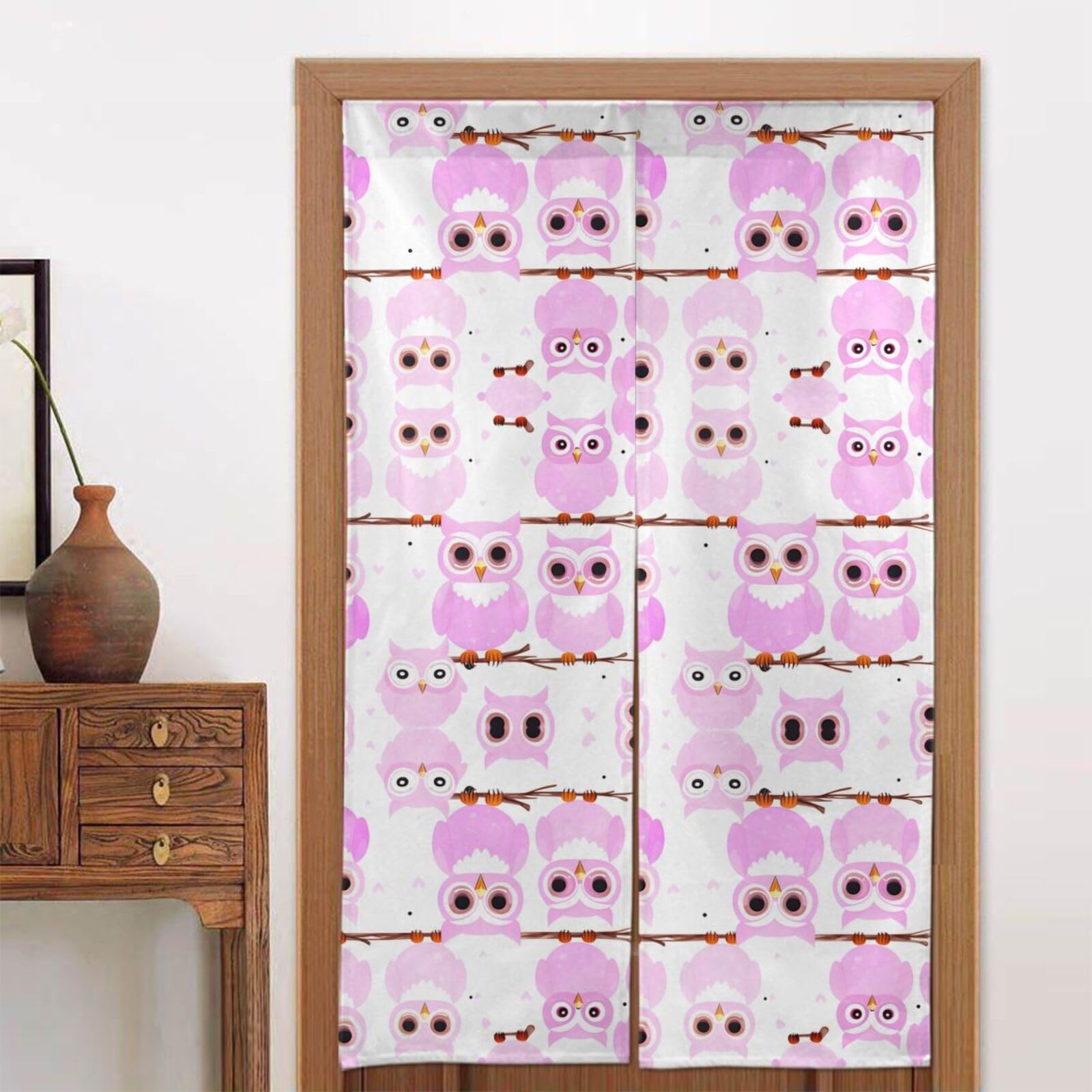 CNTDBU Cute owl Door Curtain 34x56 Inch-Room Divider Panel for Privacy, Entryway Screen for Kitchen Bedroom