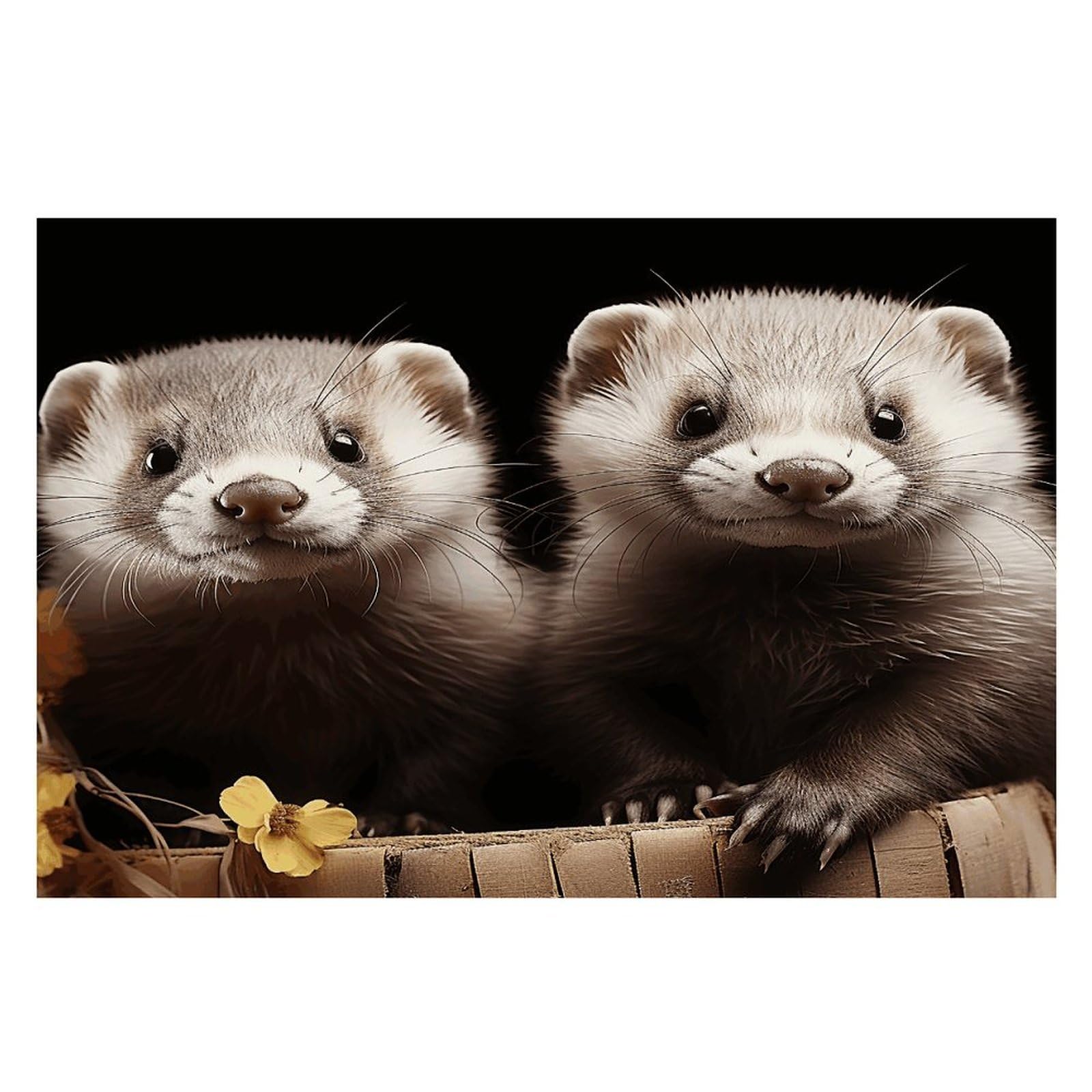 Ferrets Placemats Non-Slip Heat Resistant Table Mats Flax Washable Cloth Place Mats Easy to Clean Premium Placemat for Kitchen Dining Table Decor Party Outdoor